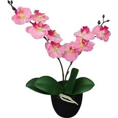 Rosa Kunstige planter vidaXL Artificial Orchid Plant with Pot 30 cm Pink Kunstig plante