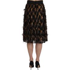 Dolce & Gabbana Women's Fringe Metallic Pencil A-line Skirt SKI1177 IT38