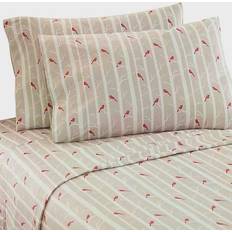 Micro Flannel Printed Cardinal Bed Sheet Brown (243.84x167.64)