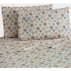 Micro Flannel Printed Trees Bed Sheet Brown (243.84x167.64)