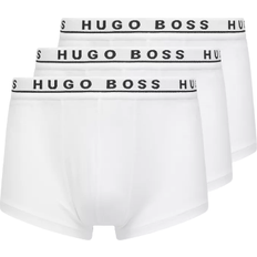 Hugo Boss Stretch Cotton Trunks with Logo Waistbands 3-pack - White