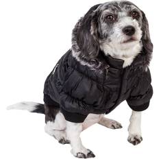 Pet Life Classic Metallic Fashion 3M Insulated Dog Coat Parka w/ Removable Hood Medium
