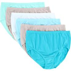Pink Underwear Fruit of the Loom Women's Plus Size Cotton-Mesh Brief Underwear 6-pack