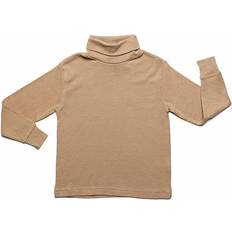 Turtlenecks Children's Clothing Leveret Cotton Neutral Turtleneck Shirts - Beige (28937005531210)