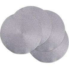 Cloths & Tissues Design Imports Metallic Round Woven Placemat, Set of 4 Place Mat