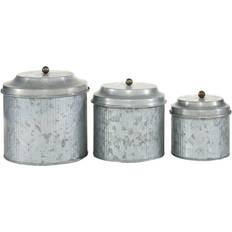 Gray Kitchen Containers Silver Metal Decorative Farmhouse Set By Ivory And Iris Michaels Silver Kitchen Container