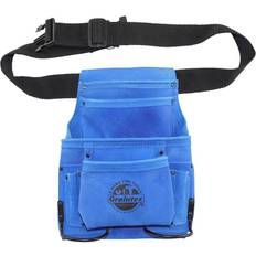 Tool Belts Graintex 10-Pocket Suede Leather Nail and Tool Pouch with Belt in Blue