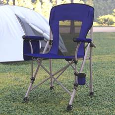 Flash Furniture Camping Flash Furniture Blue Folding Camping Chair-Storage & Cupholder Gray