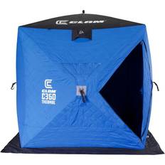 Tarp Tents Clam C-360 Portable 6 ft. 3-Person Pop Up Ice Fishing Thermal Hub Shelter Tent