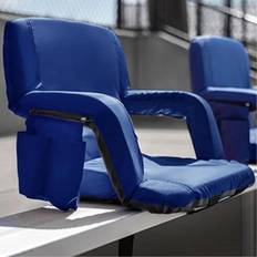 Reclining camping chair Flash Furniture 2 Pack Blue Padded Reclining Stadium Arm Chairs, 2PK