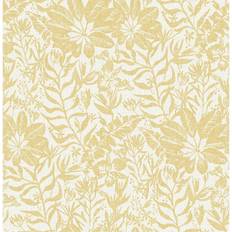 Brewster Wallpaper Brewster Foliole Peel and Stick Wallpaper Yellow