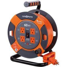 Cable Reels Link2Home Power Reel 60' Extension Cord with 4 Power Outlets