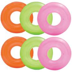 Intex Colorful Transparent Inflatable Swimming Pool Tube Raft (6-Pack) 59260EP