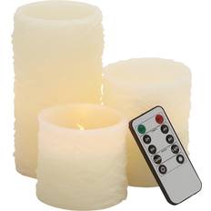 Candles UMA LED Remote Control Flicker Set of 3 in Off-White OFF-WHITE Candle