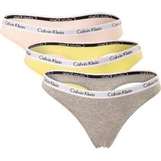 Calvin Klein Carousel Thongs 3-pack - Coral Cor/Cyber Green/Grey