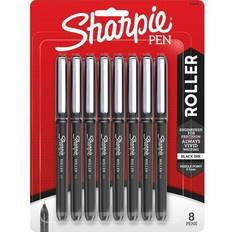 Sharpie Roller Rollerball Pen, Needle Point, Black Ink, 8/Pack 2116307