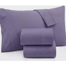 California King Bed Sheets Micro Flannel Solid Bed Sheet Purple