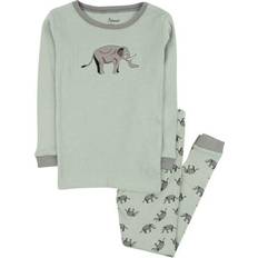Leveret Zoo Animals Cotton Pajamas - Elephant Olive Green
