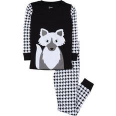 Leveret Animal Face Cotton Pajamas - Fox Face White
