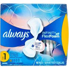 Menstrual Pads Always Infinity FlexFoam Size 1 Pads with Wings Unscented Regular Flow 18-pack