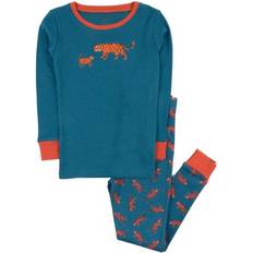 Leveret Zoo Animals Cotton Pajamas - Tiger Royal Blue
