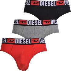 Diesel Men's Underwear Diesel 3-Pack Jeans Logo Briefs, Red/Grey/Black