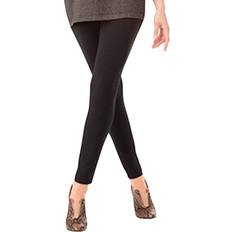 HUE WOMEN'S ULTRA LEGGINGS WITH WIDE WAISTBAND, BLACK, SMALL