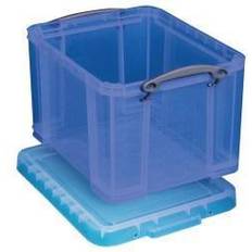 Interior Details Really Useful Boxes Box 32 Liter Snap Lid Storage Bin, Transparent Blue (9L TB) Clear