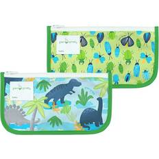 Green Sprouts Reusable Snack Bags 2-pack Aqua Dino Jungle/Green Buglife Set