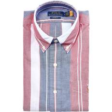 Streifen Hemden Polo Ralph Lauren Stripe Short Sleeve Oxford Shirt - Blue/Red