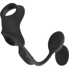 Rebel Men’s Gear Cock Ring with Remote-controlled Butt Plug Black