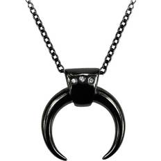 Svart Halskjeder Everneed Luna Moon Necklace – Black/Transparent