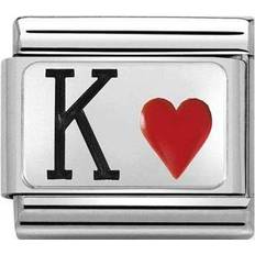 Nomination King Of Hearts Charm - Silver/Black/Red