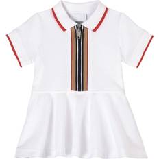 Burberry Icon Stripe Cotton Polo Shirt Dress - White