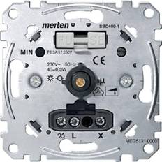 Merten MEG5131-0000 Rotary dimmer insert for ohmic load with pressure-operated on/ off switch, 40-400 W