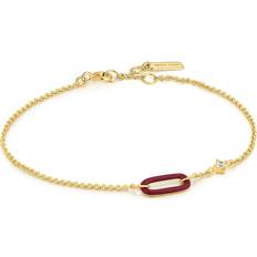Claret Enamel Link Bracelet B031-02G-R