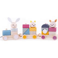 Joules Clothing Bigjigs Toys Activity Pull Along Train Set, 3 Piece