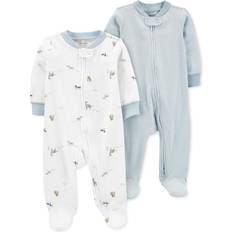 Carter's Playsuits Children's Clothing Carter's Baby Zip-Up Sleep & Play Pajamas 2-pack - Blue/White