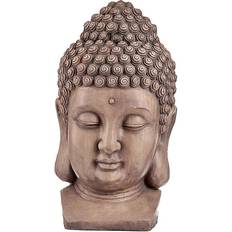 Decorative Garden Figure Buddha Head Grey Polyresin (35 x 65,5 x 38 cm) Pyntefigur