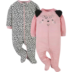 Leopard Nightwear Gerber Leopard Sleep N Play Footies - Pink