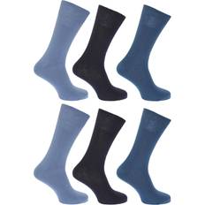 Floso Mens Plain 100% Cotton Socks (Pack Of 6) (UK Shoe 6-11, EUR 39-45) (Black)