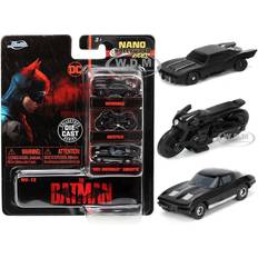 Cars Jada "The Batman" (2022) Movie 3 piece Set "DC Comics" "Nano Hollywood Rides" Series Diecast Model Cars