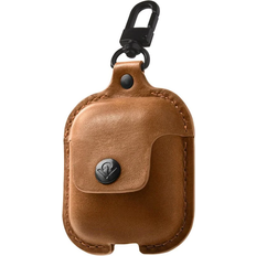 Headphones Twelve South AirSnap Carrying Case Apple AirPods Cognac Metal, Full Grain Leather Swivel Clip