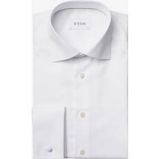 Herre - Hvite Skjorter Eton Slim-Fit French Cuff Twill Dress Shirt 14.5