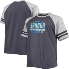 Kraken deep sea Clothing Profile Men's Heathered Deep Sea Seattle Kraken Big and Tall Raglan T-shirt