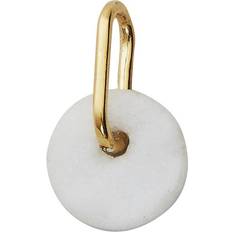 Hvite Charms & Anheng Design Letters Marble Charm - Gold/White