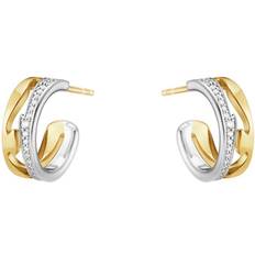 Georg Jensen Fusion Earrings - Gold/White Gold/Diamonds