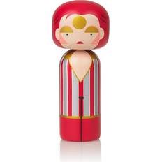 Lucie Kaas Ziggy Stardust Kokeshi Doll in Red/Tan/Black, Size Small: 5.7" H Figurine