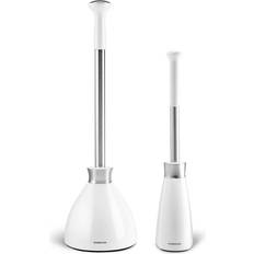 Bath Bliss 2-in-1 Toilet Brush and Plunger Set in White 10070