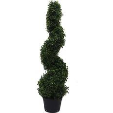 Artificial christmas trees Vickerman 3 Artificial Potted Green Boxwood Spiral Tree Christmas Tree